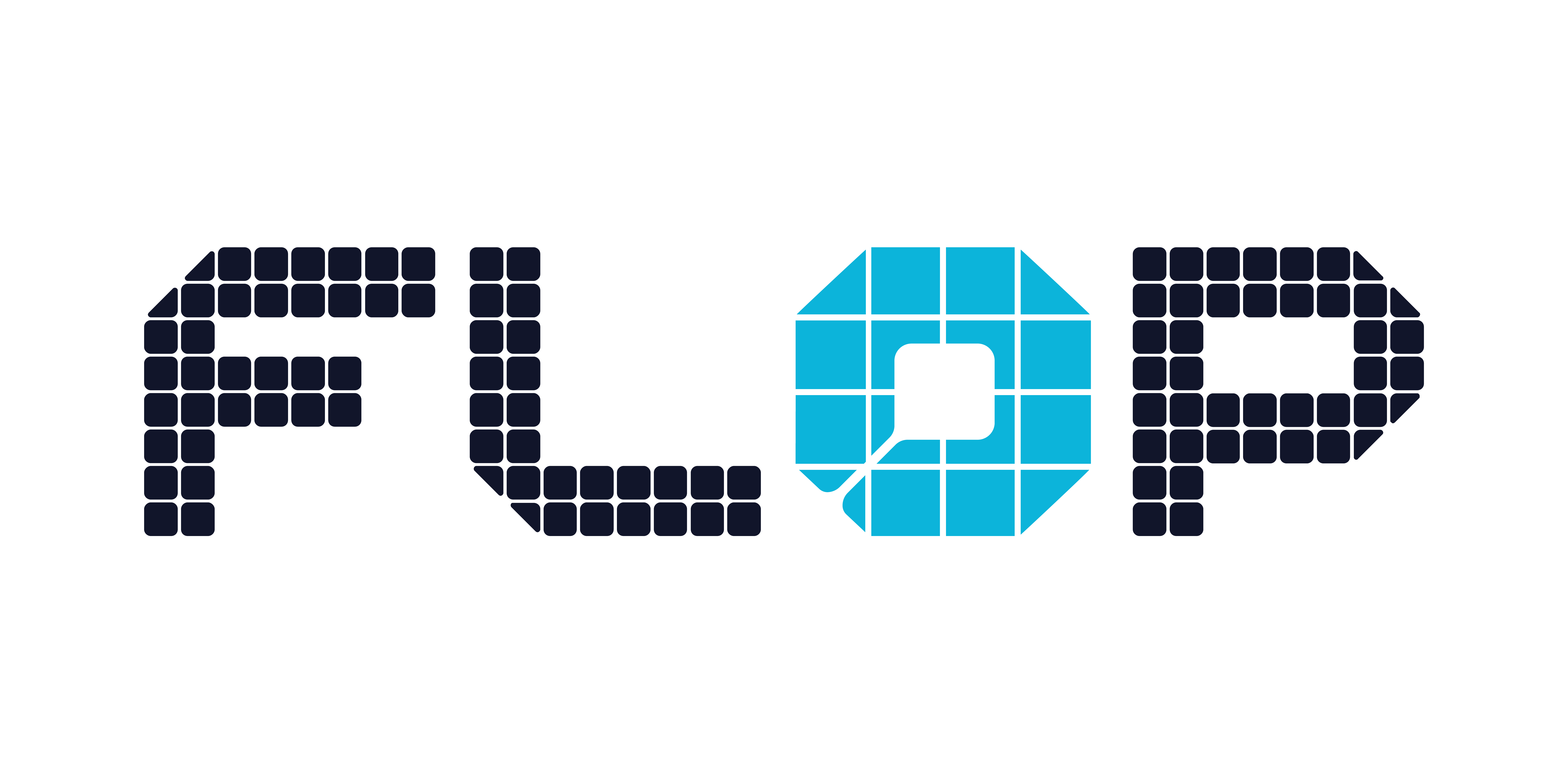 FLOP logo on ice white